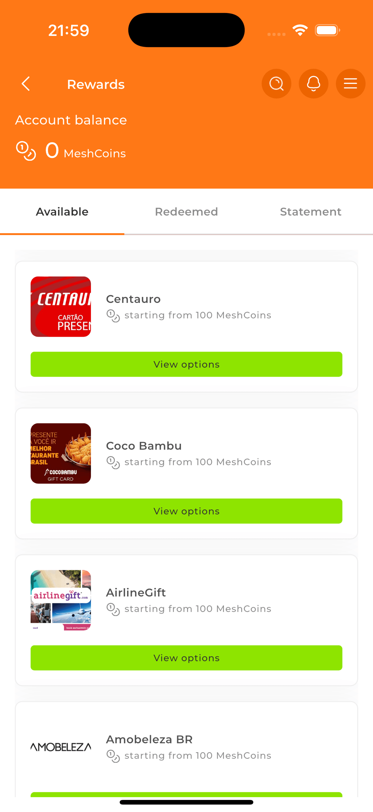 Troque MeshCoins por recompensas